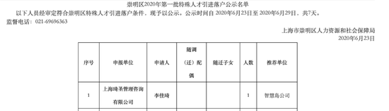 李佳琦以特殊人才落户上海